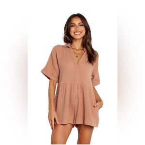Petal & Pup WINNY Romper – Mocha | Size 4 NWT